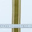 Ткани фурнитура для декоративных изделий - Тесьма двухлицевая полоса Раяс зеленая оливка 46мм (25м)