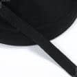 Ткани для декора - Декоративная киперная лента елочка черная15 мм