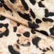 Тканини для блузок - Атлас шовк стрейч леопард жовто-коричневий