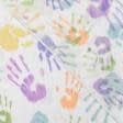 Ткани гардинные ткани - Тюль кисея Детские ладошки цвет фиолетовый, желтый,салатовый с утяжелителем