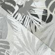 Ткани для декоративных подушек - Декоративная ткань лонета Листья / ADAN серый, бежевый