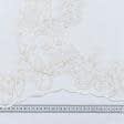 Ткани гардинные ткани - Тюль вышивка  Ангелина крем с фестоном