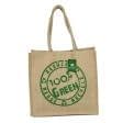 Тканини сумка шопер - Сумка джутова  шоппер 100% green (ручка 53 см)