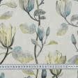 Тканини для римських штор - Декоративна тканина Магнолія колір бірюза, лайм