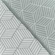 Тканини портьєрні тканини - Декоративна тканина Гексагон геометрія морська зелень
