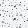 Тканини бавовна - Бязь набивна Голд DW   зірки сірі на білому