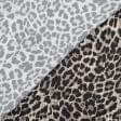 Тканини для блузок - Платтяна флош принт леопард сіро-коричневий