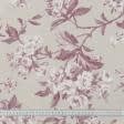 Ткани портьерные ткани - Декоративная ткань панама Рокси/ROXY цветы лилово-сизый