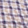 Тканини для суконь - Сорочковий льон Harmony шотландка бежева/синя/біла