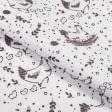 Ткани ткани фабрики тк-чернигов - Ткань полотенечная ТКЧ вафельная набивная куры цвет темно лиловый