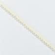 Ткани тесьма - Репсова лента с бусинами цвет крем, молочный 25 мм