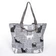 Тканини сумка шопер - Сумка шоппер МАГЕЗИН коти /сірий, чорний 50х50