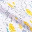 Ткани для одежды - Фланель белоземельная детская единорог
