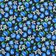 Ткани для одежды - Фланель халатная тюльпаны синие