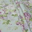 Ткани для римских штор - Декоративная ткань Саймул Милтон цветы лиловые фон серый