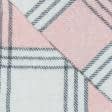 Тканини для сорочок - Сорочкова фланель принт клітинка молочний/сірий/рожевий