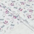 Ткани для детской одежды - Футер принт розовый