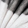 Ткани для жилетов - Мех искусственный деграде бело-серый БРАК