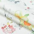 Ткани для штор - Декоративная ткань Туин цветы фон молочный