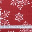 Ткани для декора - Сет сервировочный  Новогодний /Снежинки фон красный  32х44 см  (173574)