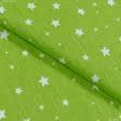 Ткани для постельного белья - Бязь набивная ТКЧ звезды салатовый