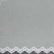 Тканини гардинні тканини - Тюль сітка вишивка Лойс біла з фестоном