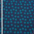 Ткани для декоративных подушек - Экокоттон горохи крупные фон тёмно-синий