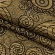 Тканини для перетяжки меблів - Декор-гобелен Чізана квіти старе золото,коричневий
