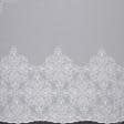 Тканини для драпірування стін і стель - Тюль мікросітка вишивка Орнамент біла (купон)