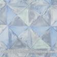 Тканини для штор - Декоративна тканина Роберто геометрія блакитний, сірий