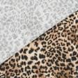 Ткани лен - Лен костюмный принт леопард коричневый
