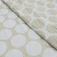 Тканини для декоративних подушок - Декоративна тканина Фіне горохи бежево-золоті