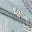 Тканини бавовна - Декоративна тканина Листя св. бірюза