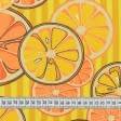 Тканини бавовна - Тканина рушникова вафельна набивна апельсини