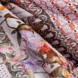 Тканини для одягу - Батист  Shifflet принт купон ромби/квіти фрезово-бордовий