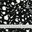 Тканини віскоза, полівіскоза - Штапель Фалма принт білі квіточки на чорному