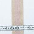 Ткани все ткани - Тесьма двухлицевая полоса Раяс розовый , св.беж 48мм (25м)