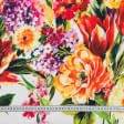 Тканини для спідниць - Платтяна GABBIANO купон польові квіти червоно-молочна