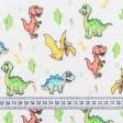 Тканини для пелюшок - Фланель дитяча білоземельна динозаври