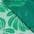 Тканини жаккард - Костюмний жакард зелене листя на салатовому
