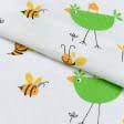 Ткани для детской одежды - Муслин ТКЧ цыплята зеленые