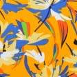 Тканини для суконь - Штапель Фалма принт яскраві квіти на жовтому