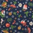 Тканини новорічні тканини - Тканина скатертна рогожка Новорічна снігери