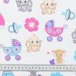 Ткани для детской одежды - Фланель белоземельная  слоник