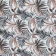 Тканини для покривал - Декоративна тканина лонета Фенікс листя т.сірий,коричневий