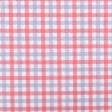 Тканини для столової білизни - Напівпанама  ТКЧ набивна клітинка червоно-лавандова