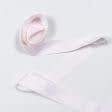 Тканини фурнітура для декора - Репсова стрічка Тера горох дрібний рожевий, фон білий 36 мм
