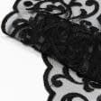 Ткани ритуальная ткань - Декоративное кружево Адриана черный 14.5 см