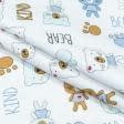 Тканини для дитячого одягу - Фланель білоземельна дитяча ведмежата