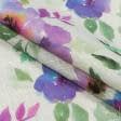 Ткани мешковина - Декоративный  джут керсен/kersen цветы синий,фиолет  сток